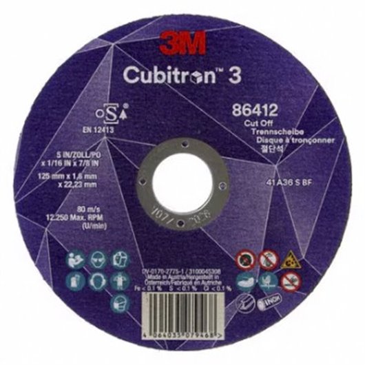 Disco Corte Cubitron 3 86616 60+ T41 125X1X22,23Mm