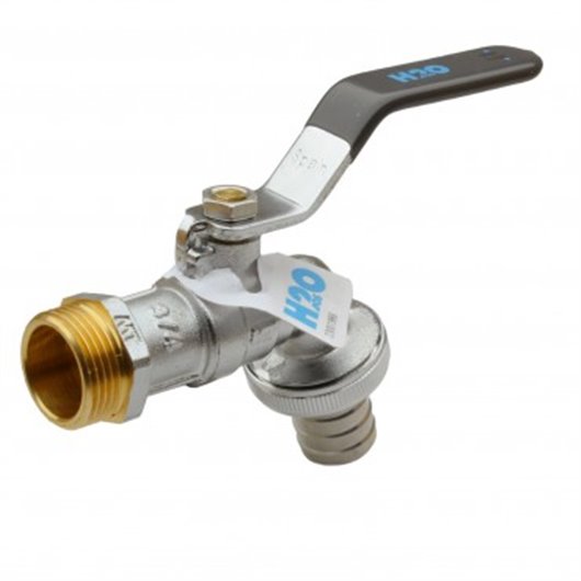 Grifo Esfera Jardin Pn-16 Racor Manguera Export 1/2" X 3/4" Plata Mango Azul H2O