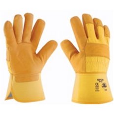Guante Piel Flor Vacuno / Algodon Amarillo Reforzado Nipon Talla 10 3L