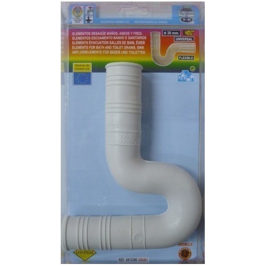 Desague Evacuacion  Fregadero 30X30Mm Flexble Universal Pvc S M