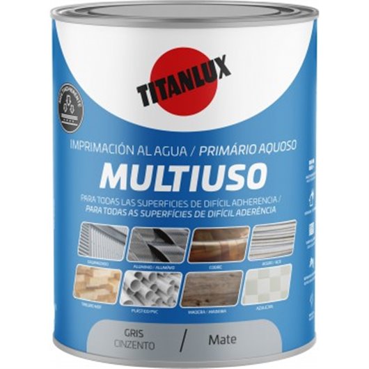 Imprimacion Al Agua Multiuso 750 Ml Gris Titanlux