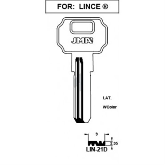 Llave Laton Seguridad Lin-21D Jma