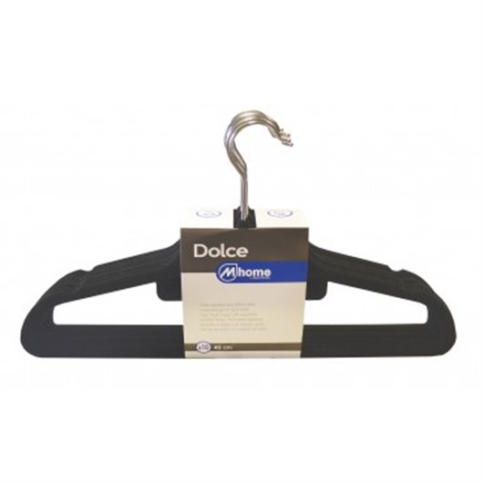 Percha Plastico Con Terciopelo Negro 44,5 X 23,5 X 0,5 Cm Mondex