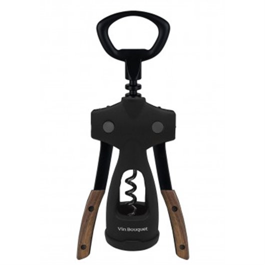 Sacacorchos De Alas Negro/Madera Vin Bouquet