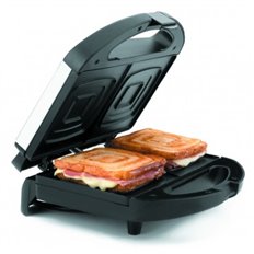 Sandwichera 750 W Inox Negra Lacor