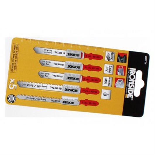 Hoja Sierra Calar Para Metal Pvc (Juego 5 Piezas) Recto Fino Ironside