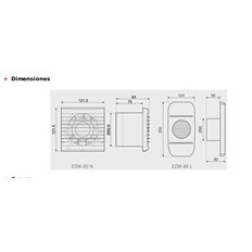 Extractor Baño Axial 80M3/H Blanco Edm 80-N S P