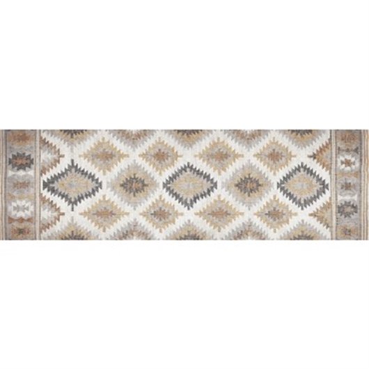 Alfombra Vinilica Estampada Kilim Grises 60X200Cm Stor Planet