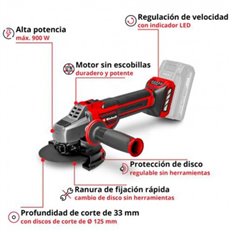 Amoladora Angular Profesional Tp-Ag 18/125 Ce Q Li S/Bateria