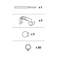 Barra Cortina Kit Negro 110-200Cm Stor Planet CAJA 6 UDS