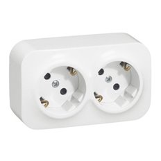 Base Shuko Doble Superficie 16A Blanco Ip21 Forix Legrand