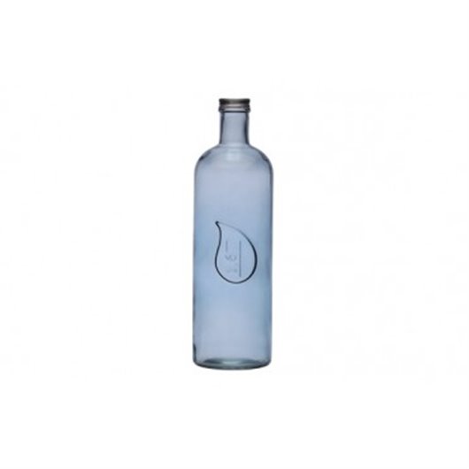 Botella Agua Gota Vidrio 1,6 L Azul Versa
