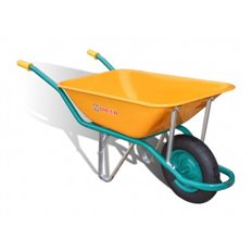 Carretilla Metalica Amarilla Ligera * C1/550-90 L Rueda Neumatica Theca