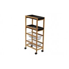 Carro Con Ruedas 2 Cestas 40 X 22 X 83 Cm - Negro Versa