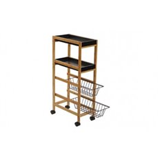 Carro Con Ruedas 2 Cestas 40 X 22 X 83 Cm - Negro Versa