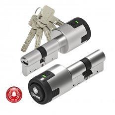 Cilindro C6 Con Alarma Alta Seguridad Leva Larga 40-30 Niquel 5 Llaves Xl Lince
