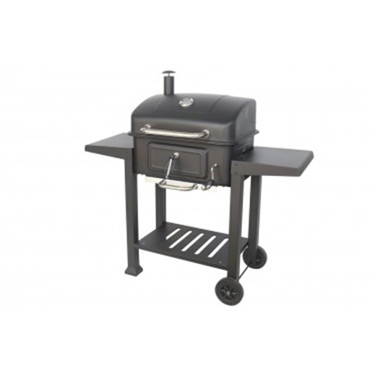 Barbacoa Carbon Con Tapa Y Dos Mesas Auxiliares 121,5X62X104Cm Natuur