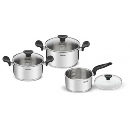 Bateria Mini Primary 3 Piezas Con Tapa Olla 18/20 + Cazo 16Cm Tefal