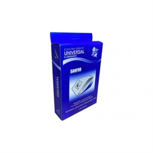 Bolsa Aspirador Universal Papel Ecologico De Doble Capa 6 Unidades Sanfor