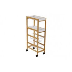 Carro Con Ruedas 2 Cestas 40 X 22 X 83 Cm - Blanco Versa