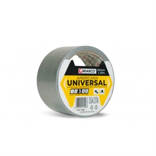 Cinta Americana Universal 10 M X 50 Mm Plata Miarco