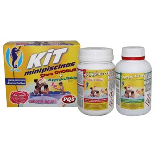 Cloro + Antialgas Para Minipiscina 500Gr + 500Ml Hipool - Pqs