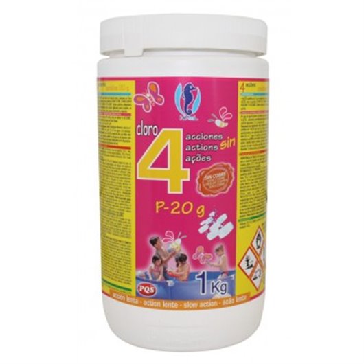 Cloro 4 Acciones P20 G Para Minipiscina 1Kg Hipool - Pqs