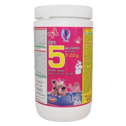 Cloro Piscina 5 Acciones P20 G 1Kg Hipool - Pqs