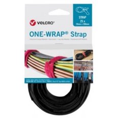 Brida Cierre Reutilizable Velcro One-Wrap 25 Uds 200 Mm X 20 Mm Negro