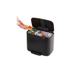 Cubo Bo Pedal Bin Negro Mate 11+23 L Brabantia