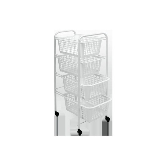 Verdulero Cocina 4C 38X30X83Cm Pl Bl Miami Metaltex