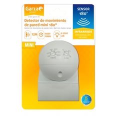 Detector Movimiento Mini Exterior Blanco Angulo 180 12 Mts Reg. Crepuscular Garza