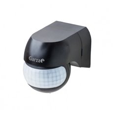 Detector Movimiento Mini Exterior Negro Angulo 180 12 Mts Reg. Crepuscular Garza