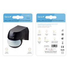 Detector Movimiento Mini Exterior Negro Angulo 180 12 Mts Reg. Crepuscular Garza