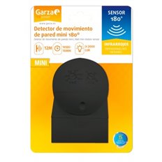 Detector Movimiento Mini Exterior Negro Angulo 180 12 Mts Reg. Crepuscular Garza