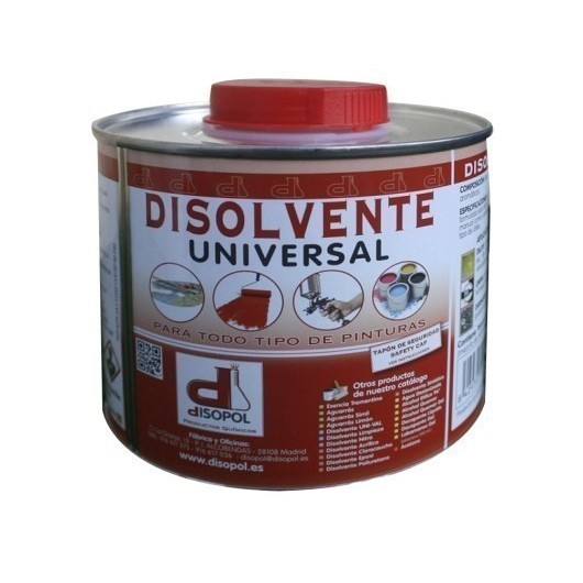 Disolvente Limpieza  Universal  Envase Metalico Nitro Disopol 500 Ml