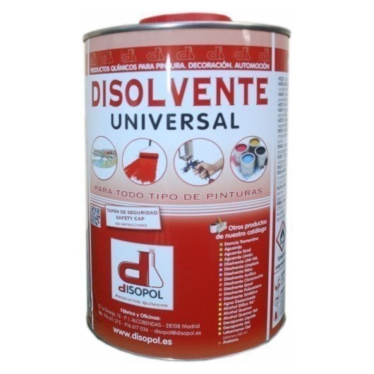 Disolvente Limpieza  Universal  Envase Metalico Nitro Disopol 1 Lt