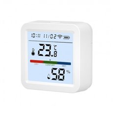 Sensor Wifi De Temperatura Y Humedad Energeeks Con Pantalla Sobremesa O Pared