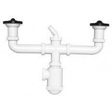 Sifon Doble Botella Con Toma  40 Mm 1" 1/2" Crearplast