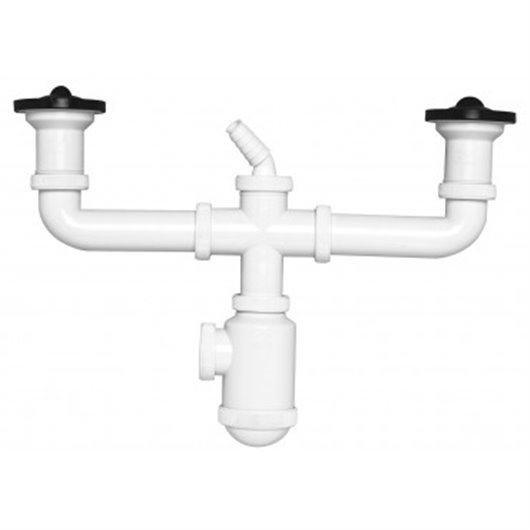 Sifon Doble Botella Con Toma  40 Mm 1" 1/2" Crearplast