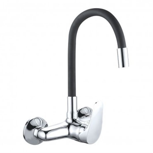 Grifo Cocina Monomando Cao Alto Java Goma Mural Negro 15 Cm Artic