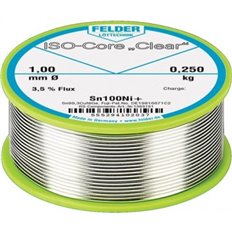 Hilo Soldar Sn100Ni+ 1,0Mm-100Gr Iso-Core Clear Felder Felder