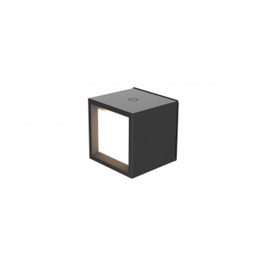 Lampara Pared Interior Cuadrada Inalambrico Negra Box 8 300Lm 3000K Ip20 Newgarden
