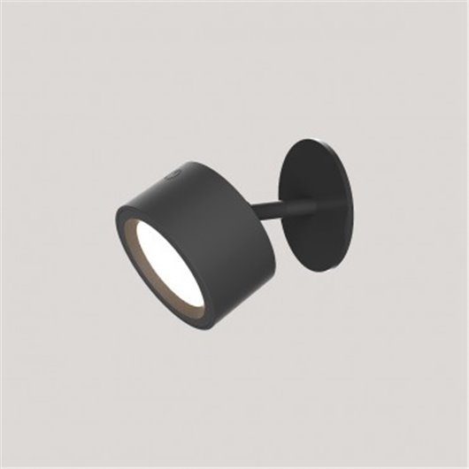 Lampara Pared Interior Redonda Inalambrico Negra Roll 8 300Lm 3000K Ip20 Newgarden