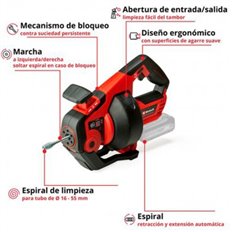 Limpiador De Tuberias A Bateria Te-Da 18/760 Li S/Bateria