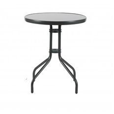 Mesa Acero Cristal Gris 60 Cm Import