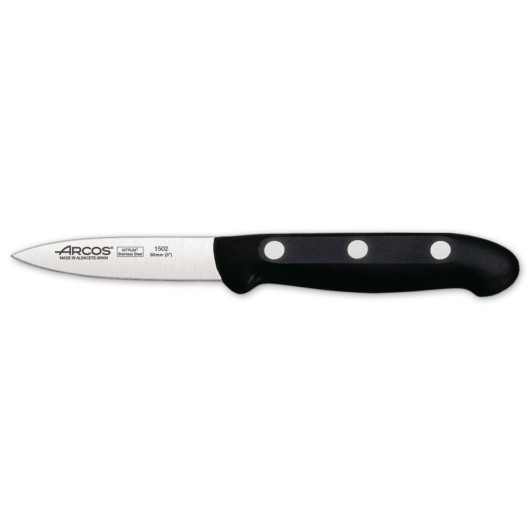 Cuchillo Cocina Patatero 80Mm Mango Polipropileno Negro Inox Arcos 150200