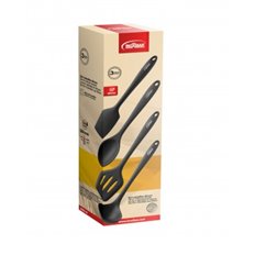 Utensilios Cocina Set 4 Uds Silicona Negra Inoxibar