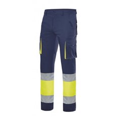 Pantalon Alta Visibilidad Stretch Marino / Amarillo Talla M Velilla