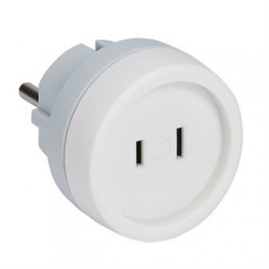 Adaptador Enchufe Viaje 2P Blanco Eur/Usa Legrand